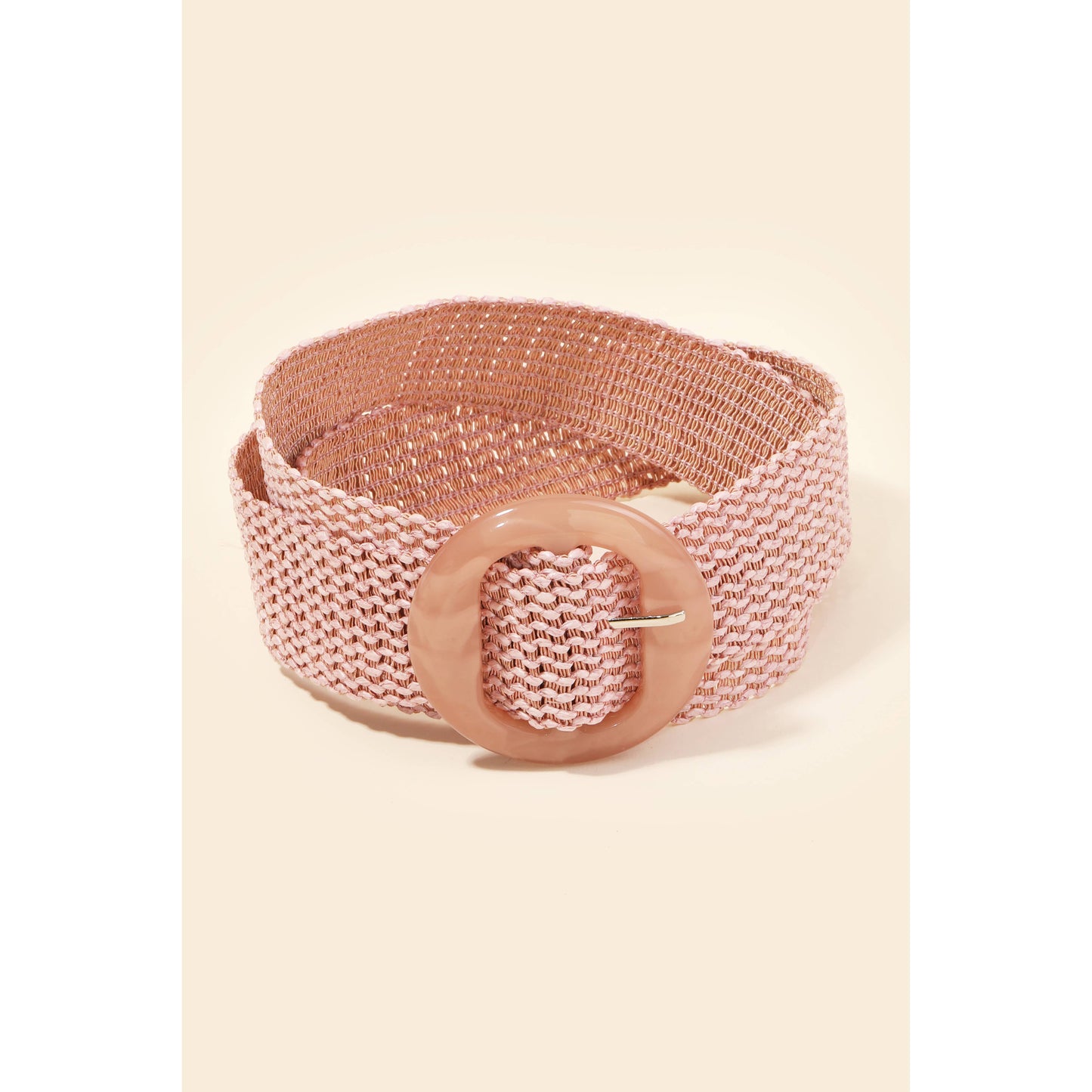 Acetate Buckle Elastic Braided Belt