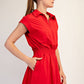 BUTTER SHORT SLEEVE QUARTER ZIP ROMPER