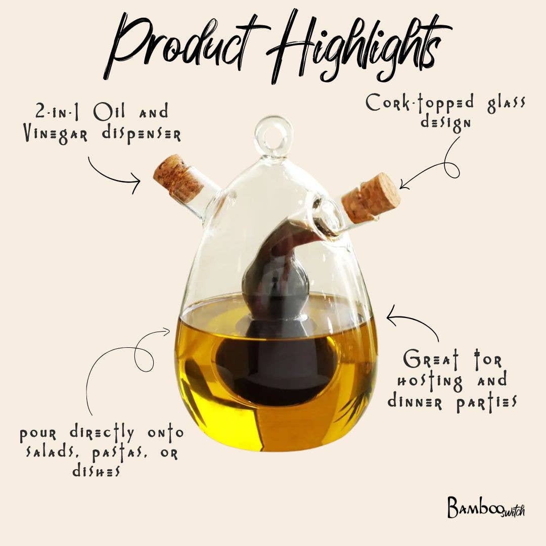 Glass Oil & Vinegar Cruet Dispenser