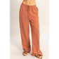 Lace Trim Wide Leg Pants