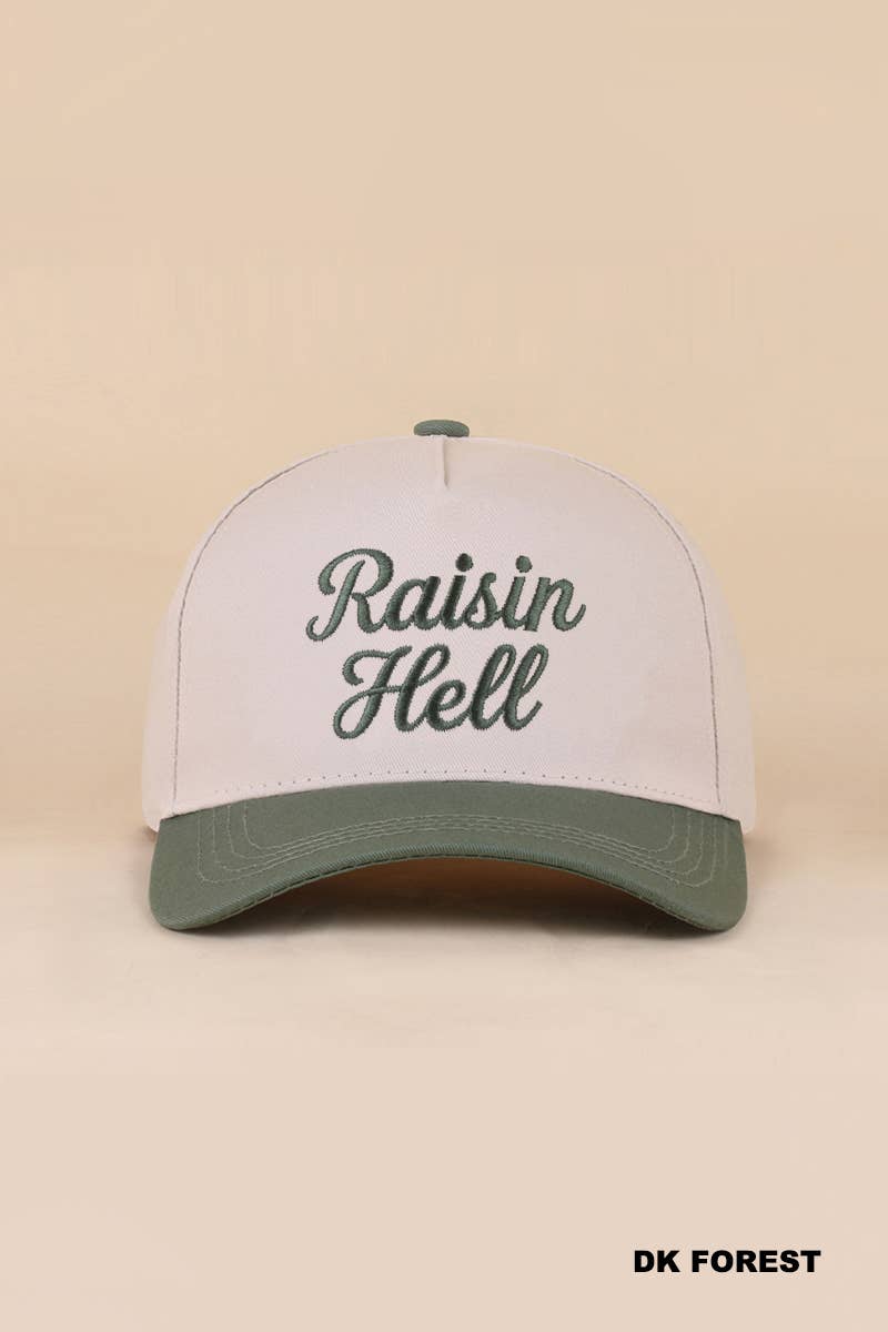 Raisin Hell Two Tone Snapback Hat Zenana Consgt.
