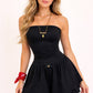 Resort Ruched Strapless Romper