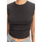 Ruched Waist Cap Sleeve Top