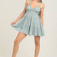 C4G30-ASIS V NECK LACE TRIM DOUBLE STRAPS TIERED SKIRT DRESS