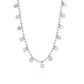 18K Gold PVD Stainless Steal Round Stone Dangle Necklace