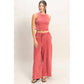 Mineral Washed Sleeveless Top & Wide Leg Pants Set
