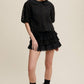 Lace Tiered Shorts with Ruffle Details