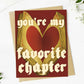 "You're my favorite chapter" Red Valentine's Day Card
