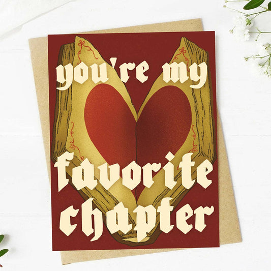 "You're my favorite chapter" Red Valentine's Day Card