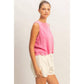 Mineral Wash Button Back Sleeveless Top
