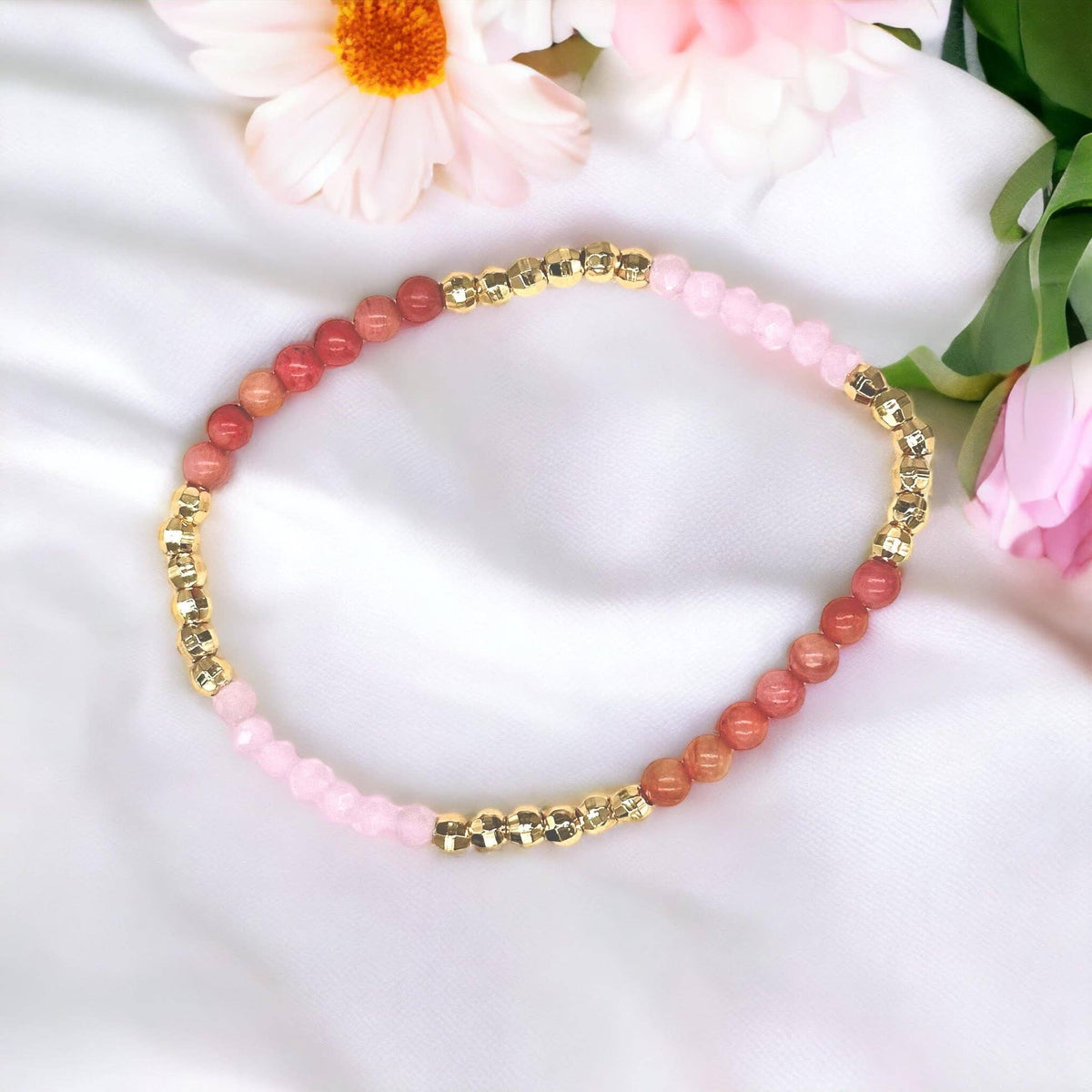 Love & Light Rhodonite Sunstone RoseQuartz BYOB Bracelet Set
