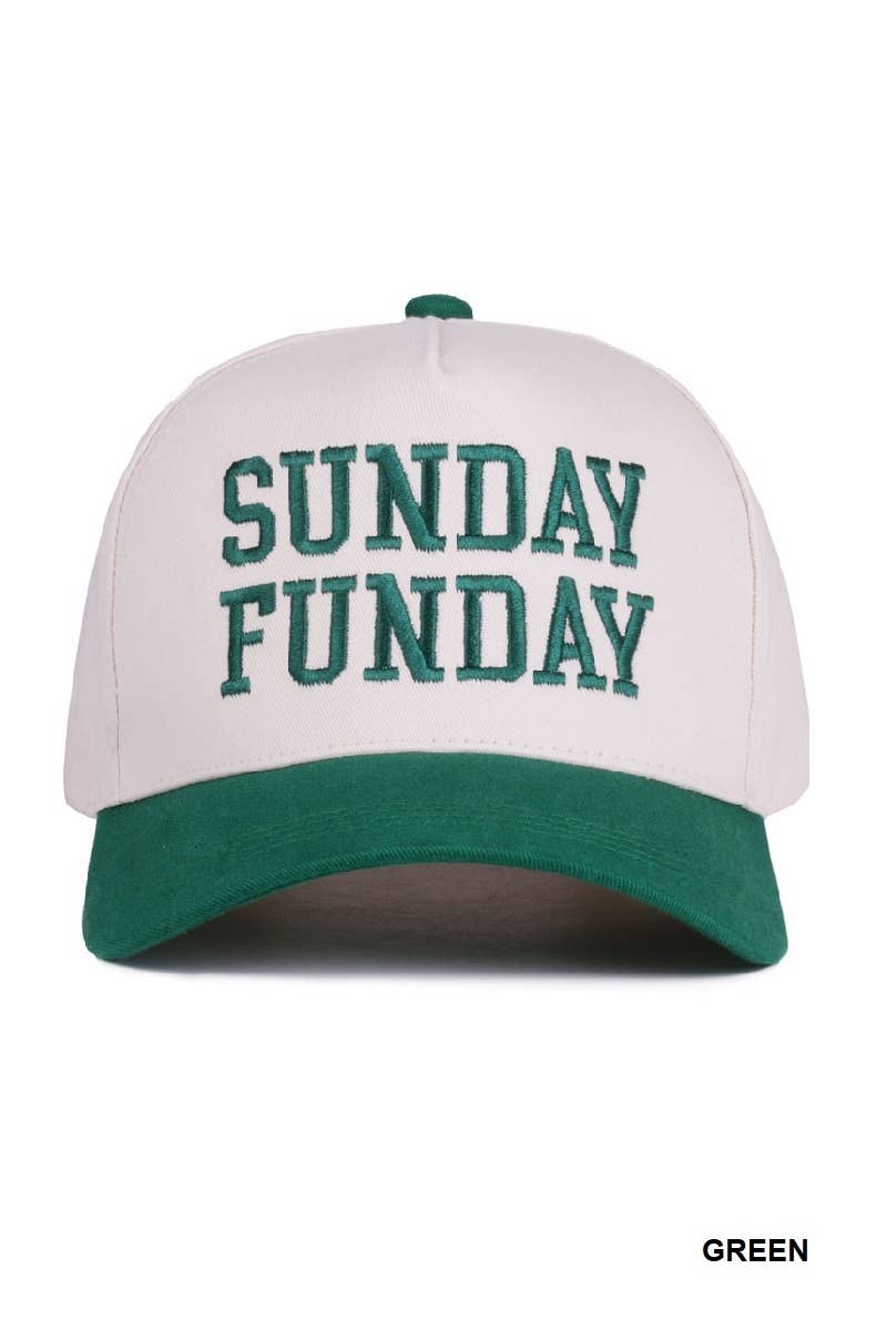 Sunday Funday Two Tone Canvas Cotton Cap  Zenana Consgt.