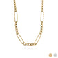 Gold Stainless Steel Long Paperclip Textured Chain Necklace