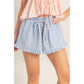 Ruffle Trim Drawstring Shorts