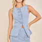 Pinstripe Utility Mini Skort with Built-In Shorts