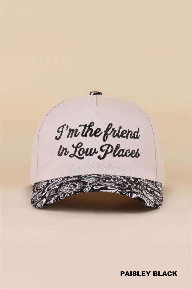 Besties'/I'm The Friend In Low Places two tone snapback hat
