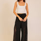 Wide Leg Lace Panel Pants