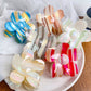 FLOWER STRIPE CELLULOSE HAIR CLAW CLIPS | 40H609