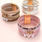 MAGNETIC BUCKLE HEART SHAPED WORD PRINT BRACELET | 40B5136