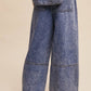 Wide-Leg Denim Drawstring Pants LP0256