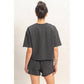 Short Sleeve Crew Neck Top And Shorts Set