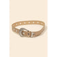 Rhinestone Buckle Grommet Belt