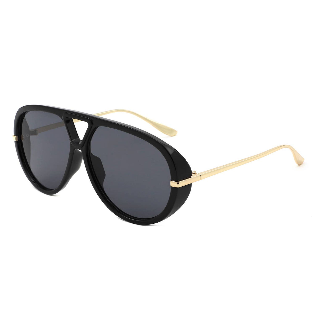 Retro Double Bridge Bold Fashion Aviator Sunglasses