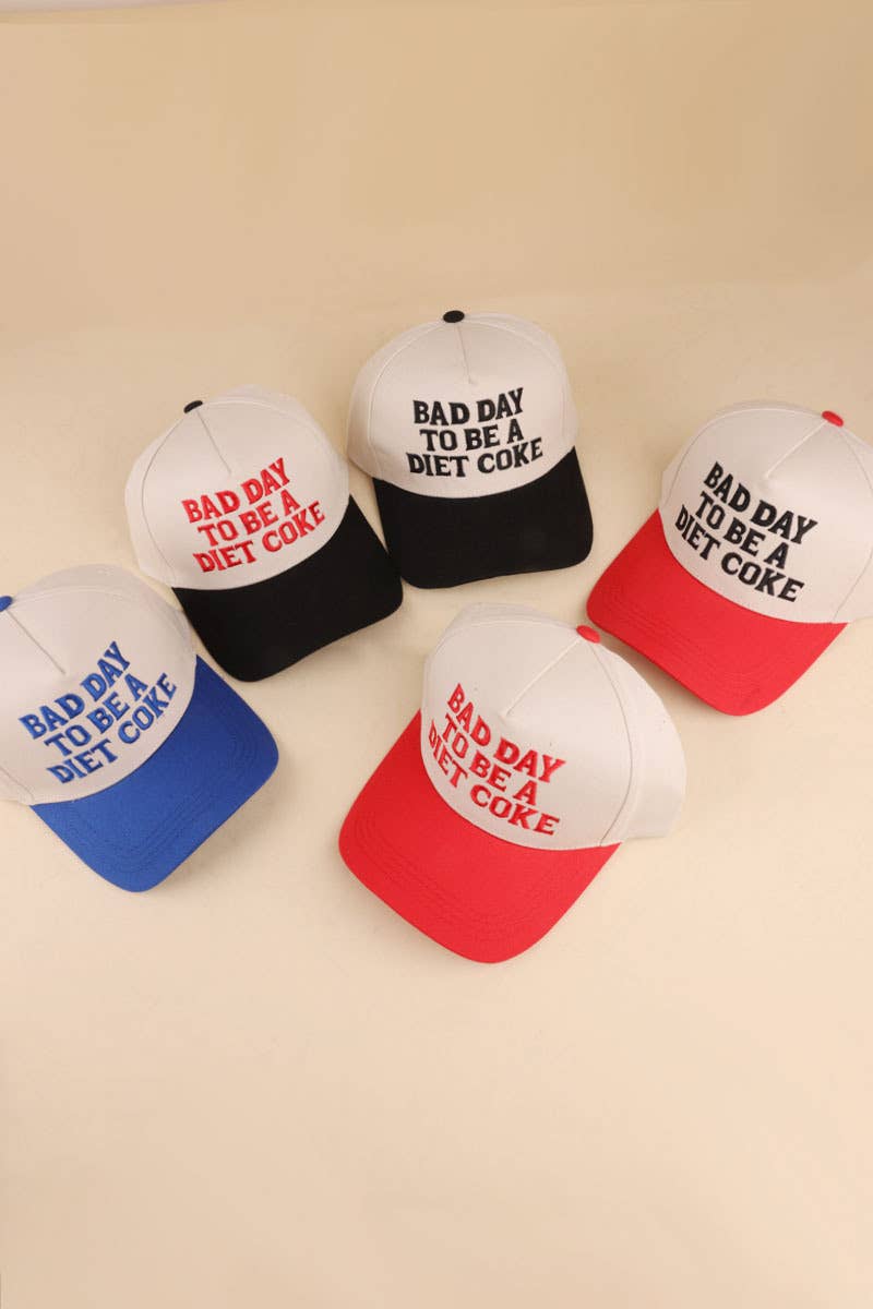 Bad Day To Be A Diet Coke Two Tone Cotton Hat  Zenana Consgt.