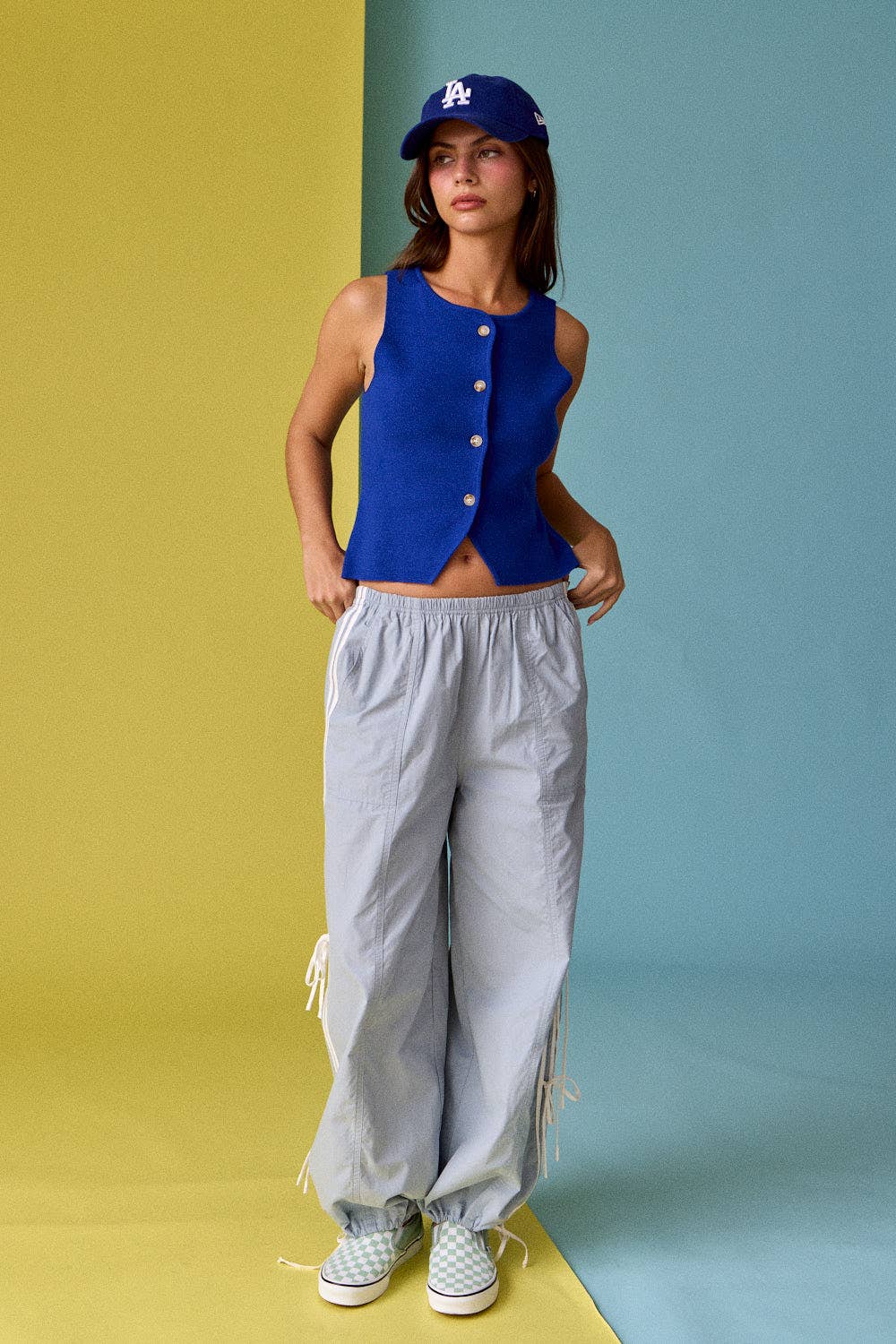 PT50333 Audrey Sleeveless Button Up Top