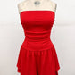 Resort Ruched Strapless Romper