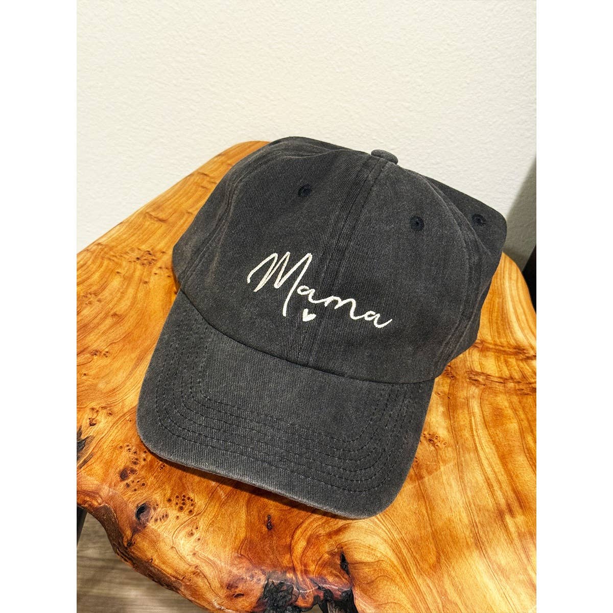 MAMA Embroidered Acid Washed Baseball Cap