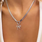 18K Gold PVD Stainless Steel Rhinestone Bow Charm