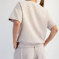 MODAL SCUBA V NECK FLAT PIPING SHORT SLEEVE TOP