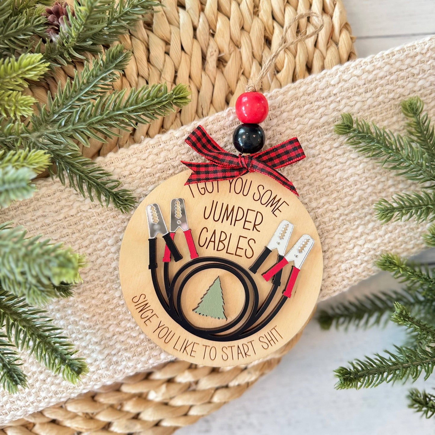 Funny Christmas Ornament – Jumper Cables