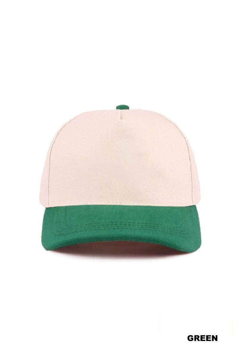 Plain Two Tone Canvas Cotton Snapback Hat