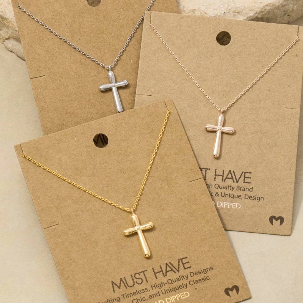 Gold Dipped Cross Pendant Necklace