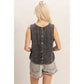 Mineral Wash Button Back Sleeveless Top