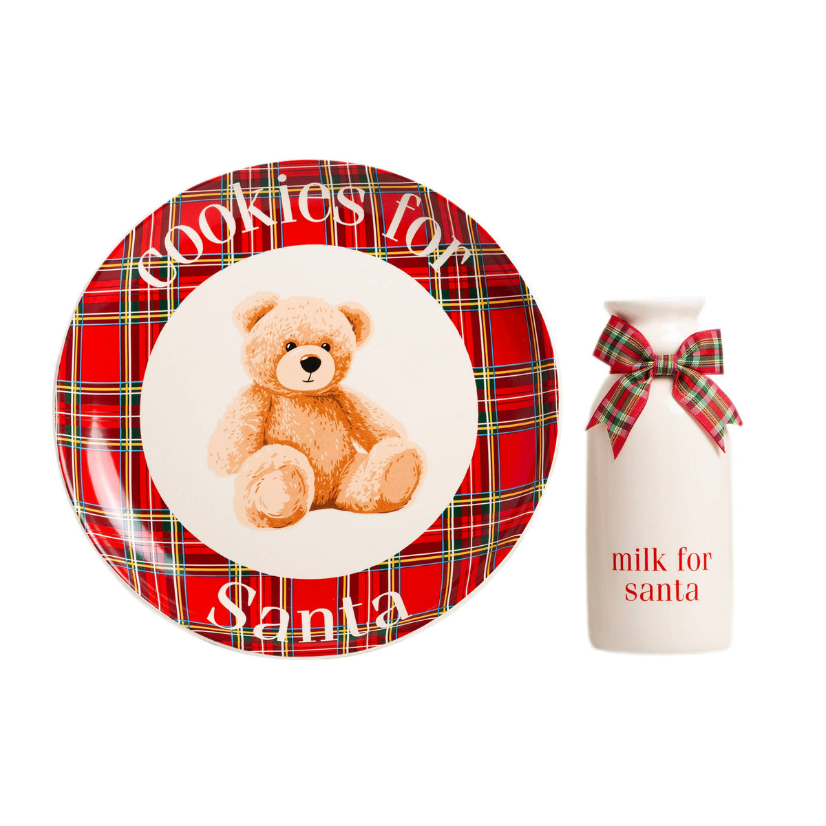 Cookies for Santa Christmas Gift Set, Red and Green Plaid