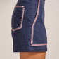 Nautical Contrast Stitch High-Waist Shorts