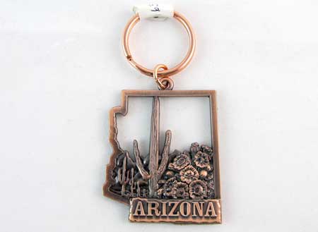 Keychain-AZ 3D Saguaro Bronze