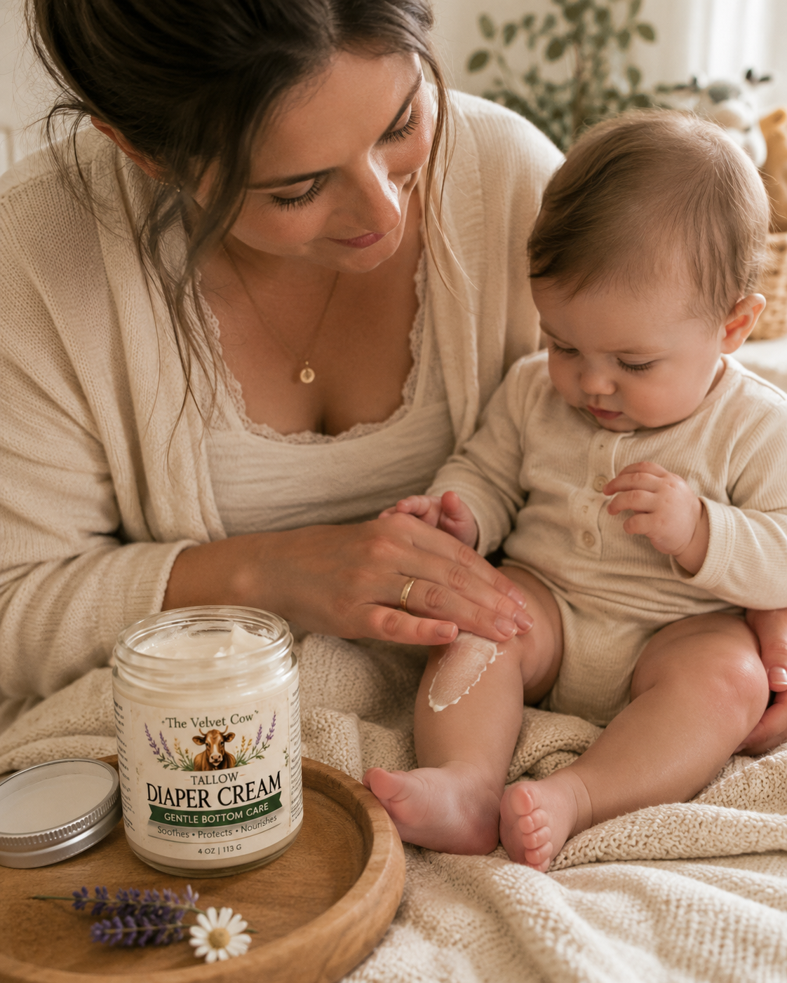 Grass-fed Tallow Diaper Cream| Natural Baby Rash Cream | Multi-purpose Skin Barrier