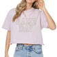 PUFF' Game Day Graphic S/S Faux Cropped Tee