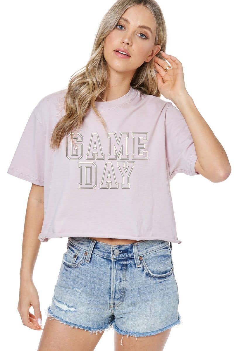 PUFF' Game Day Graphic S/S Faux Cropped Tee