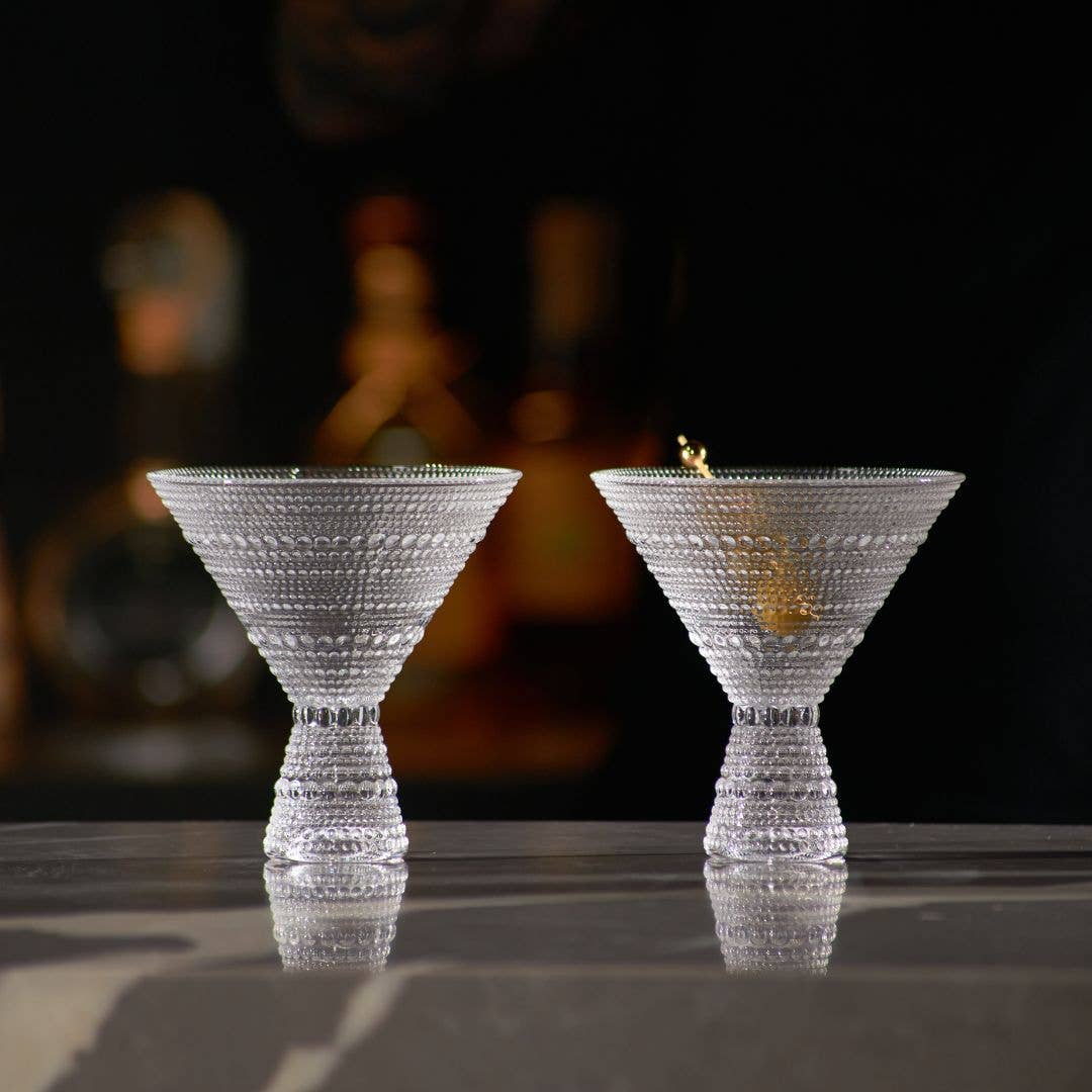 Clear Hobnail Martini Glasses - Set of 1 - (9oz)