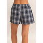 Plaid Shorts With Button Front
