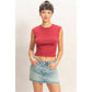 Ruched Waist Cap Sleeve Top