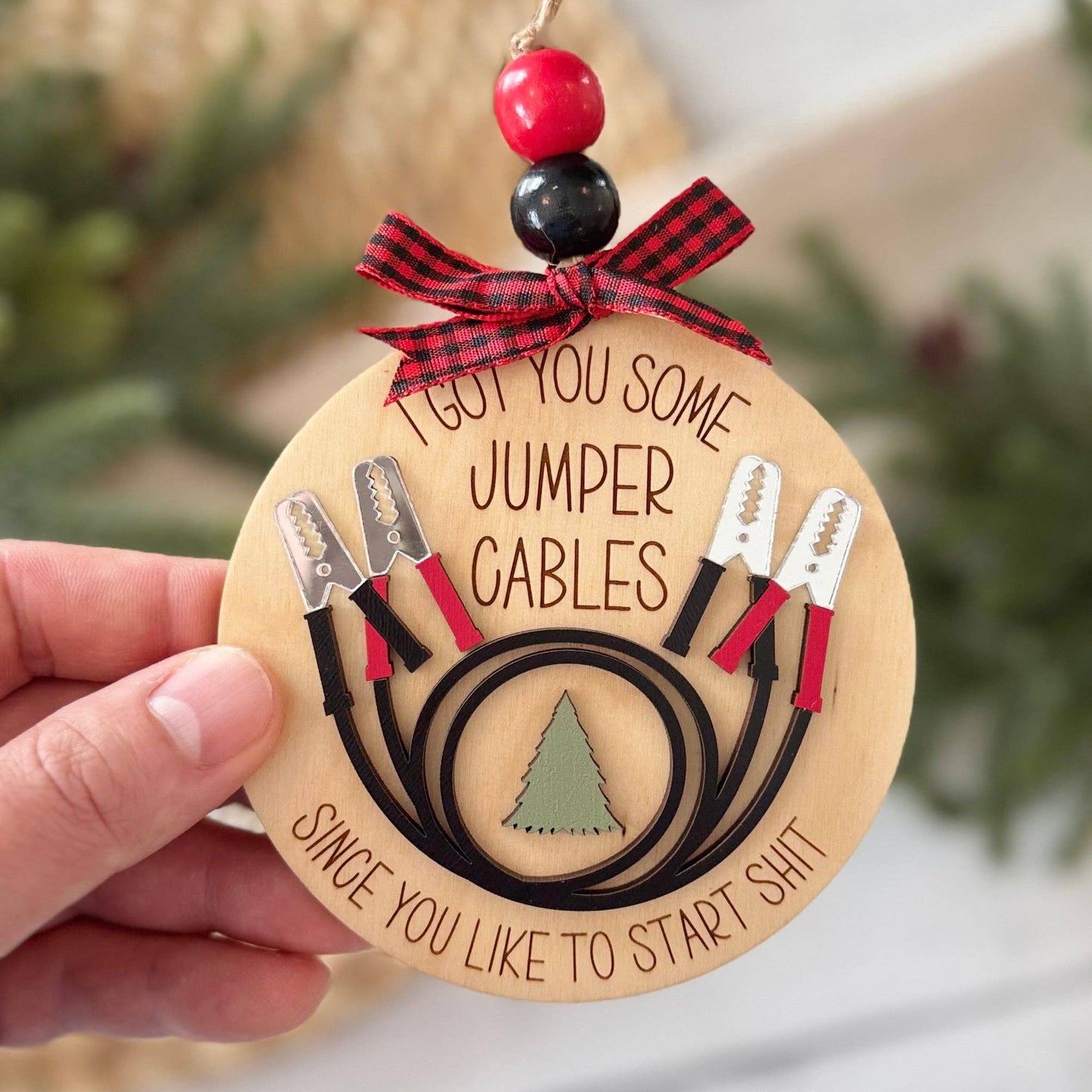 Funny Christmas Ornament – Jumper Cables