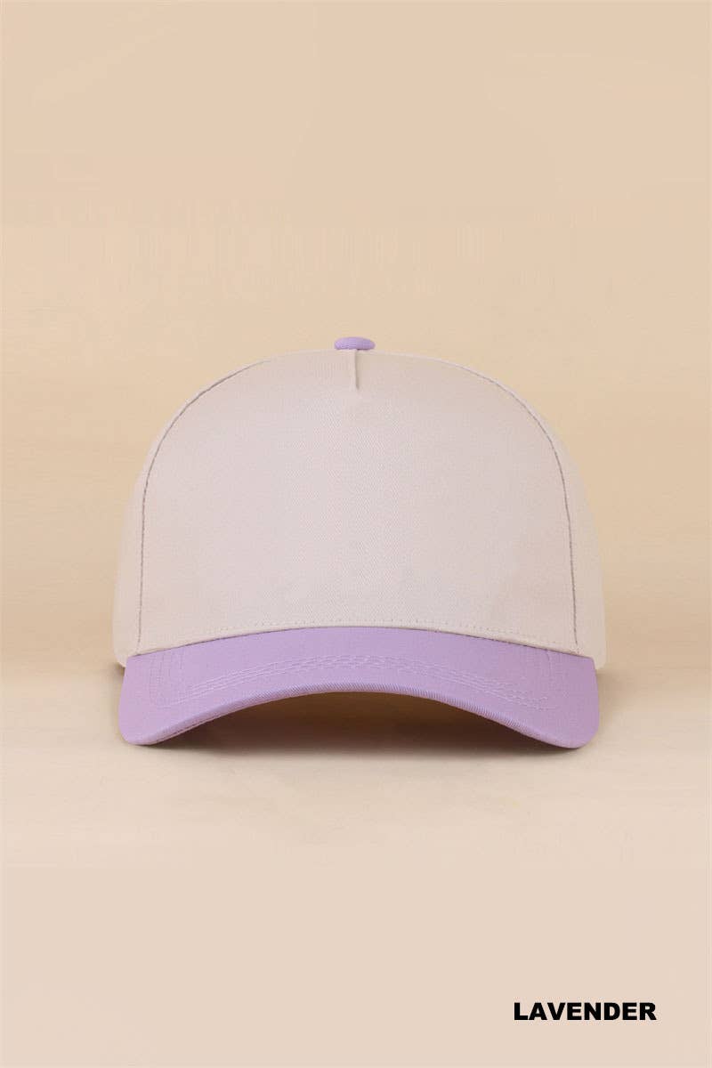 Plain Two Tone Canvas Cotton Snapback Hat