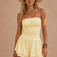 Resort Ruched Strapless Romper