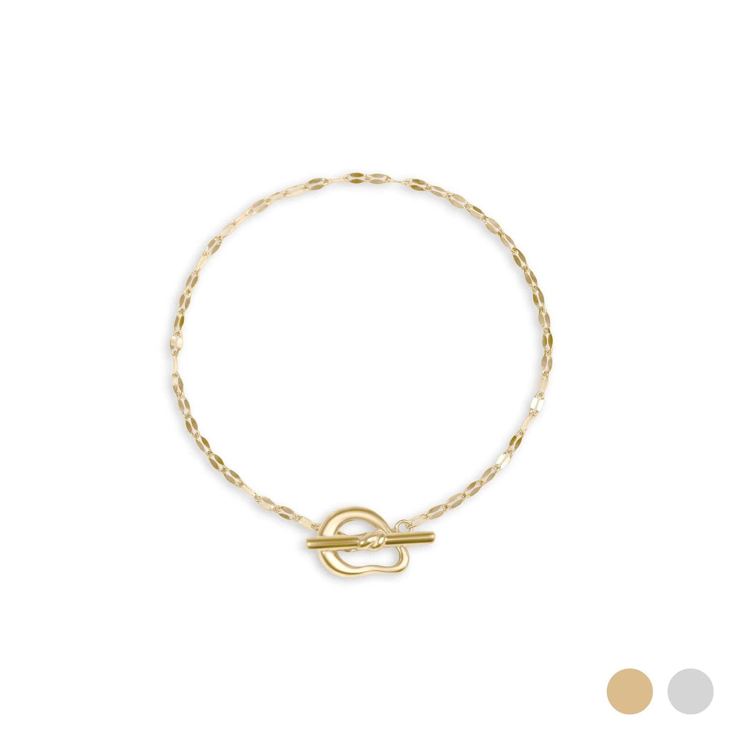 18K Gold PVD Stainless Steel Abstract Carabiner Bracelet